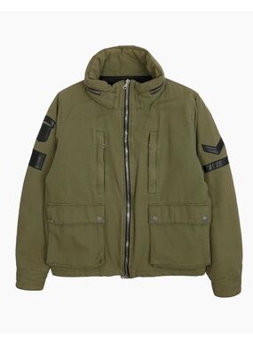 AMIRI Olive Green Military Stand Field Jacket with Black Back Logo X-Large #A1